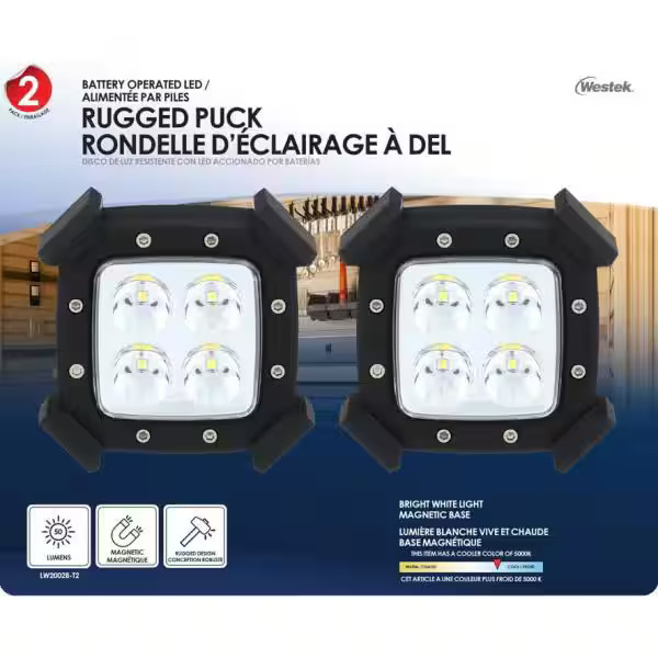 Industrial LED Utility Night Light 2pk