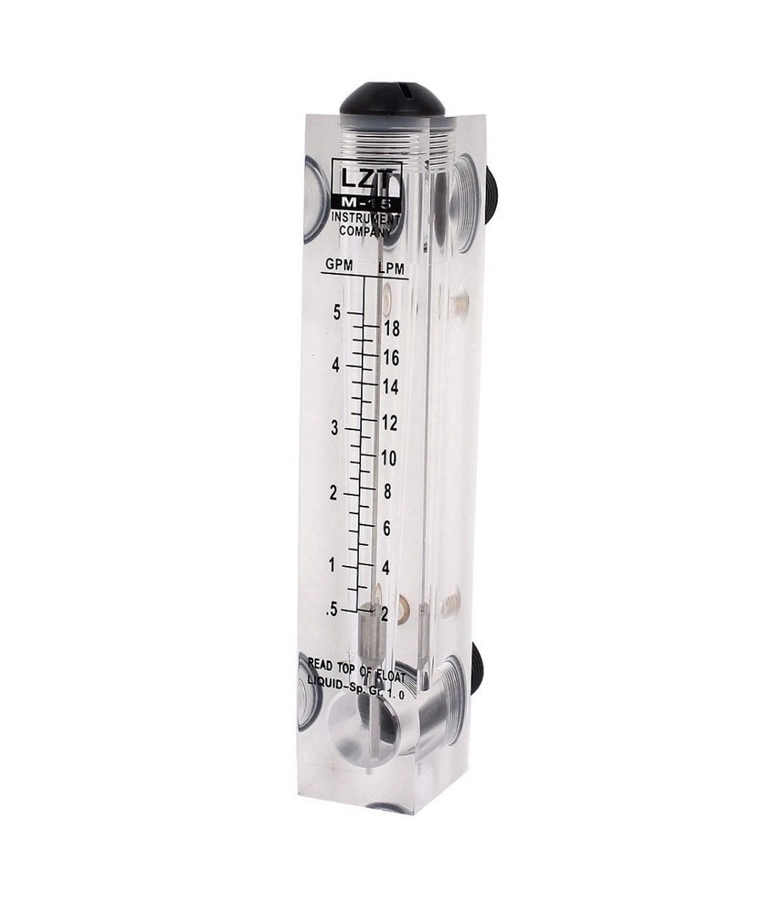 LZT M-15 1/2BSP Thread 0.5-5GPM Water Liquid Flow Measuring Panel Type Flowmeter