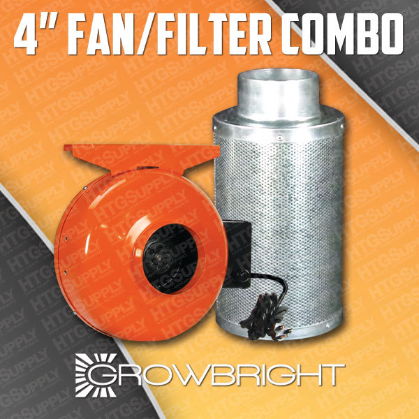 4" INLINE FAN CARBON FILTER COMBO ODOR CONTROL SCRUBBER