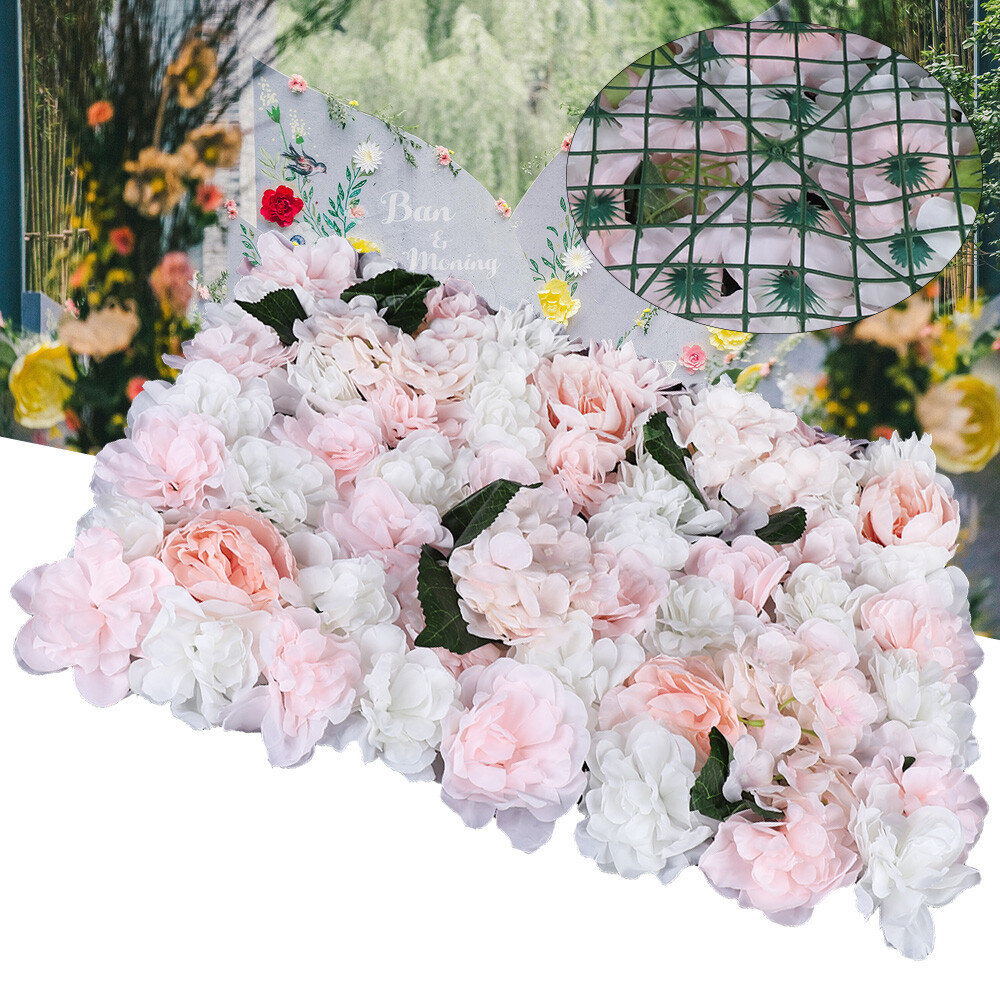 6pcs 60 x 40cm Artificial Rose Hydrangea Flower Wall Panel Wedding Venue Decor
