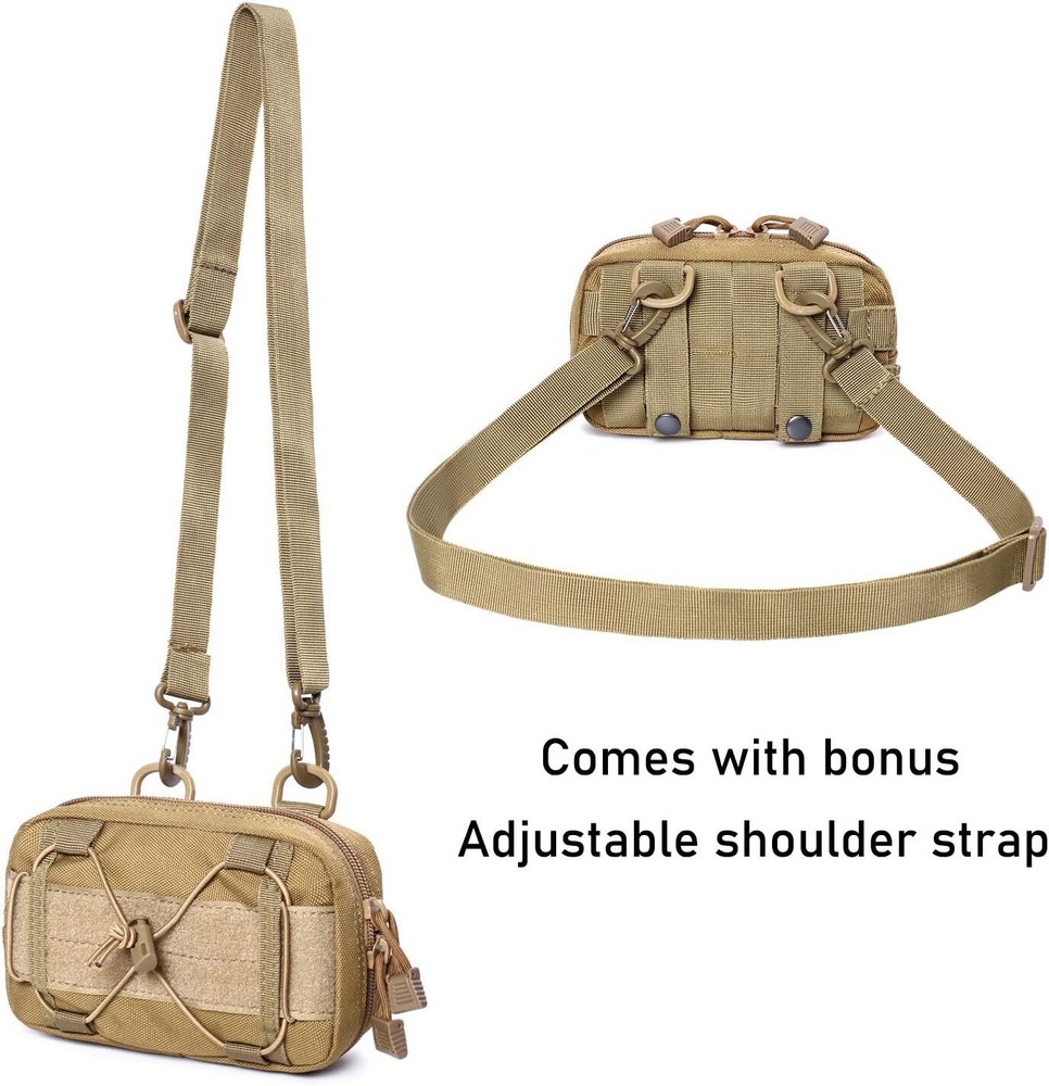 Small Tactical MOLLE Admin Pouch EDC Tool Organizer Zippered Utility Waist Pack