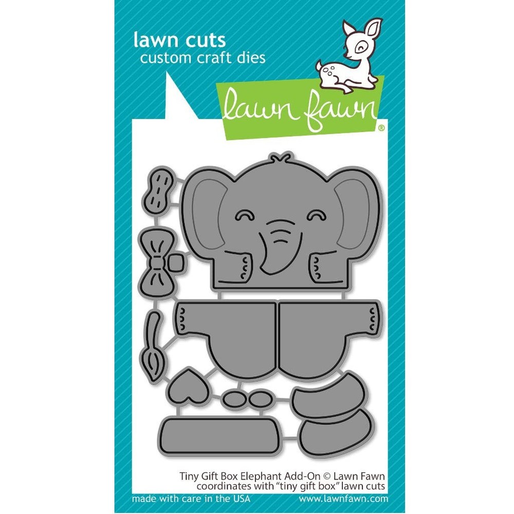 Tiny Gift Box Elephant Add-On Lawn Cuts Custom Craft Die Scrapbooking Tool