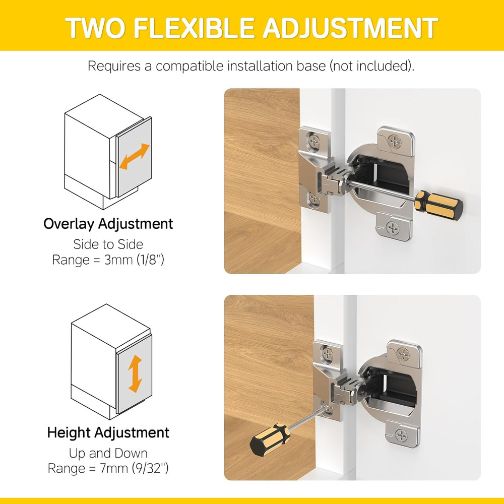 Replacement for Blum 110 Degree Compact 33 Screw on Hinge, Self Closing, 8-Pack