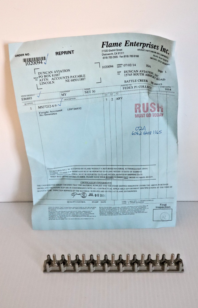 MS27212-6-9 Terminal Board - NEW