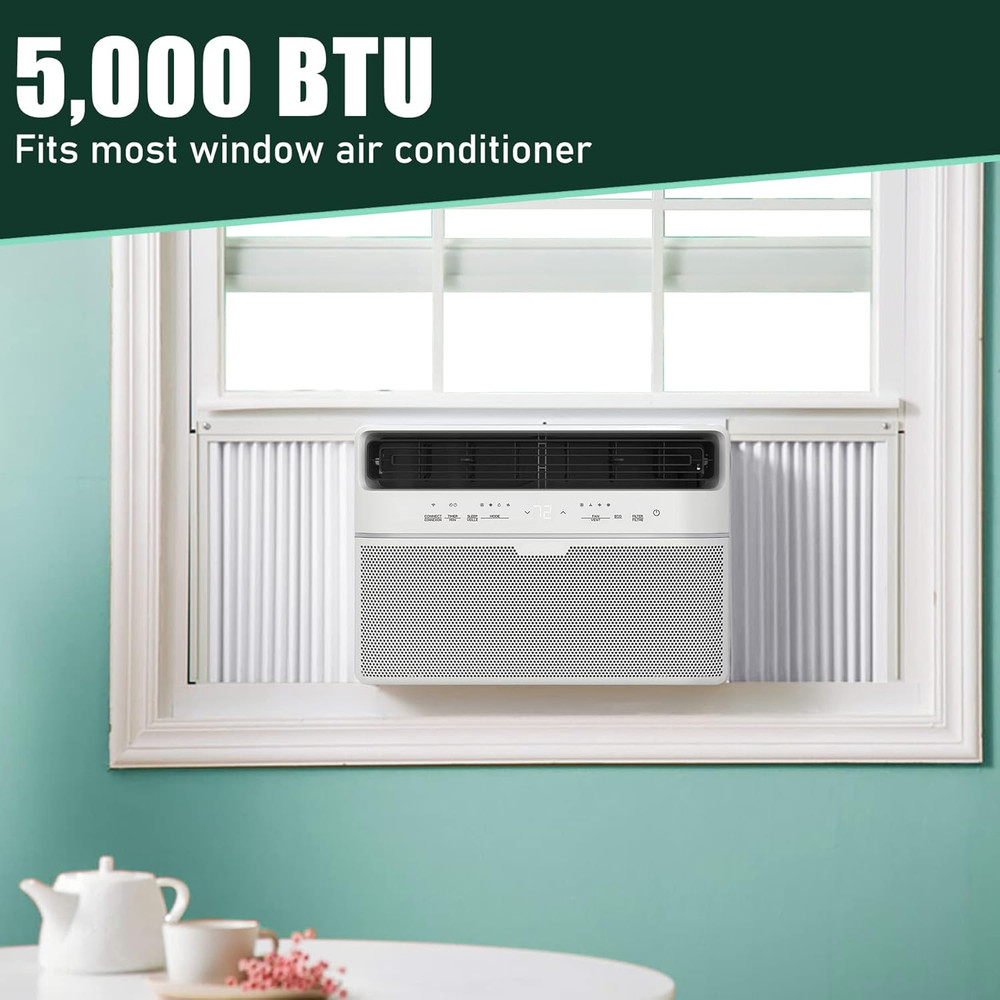 Window Air Conditioner Side Panels with Frame, Adjustable Insulation AC Side Pan