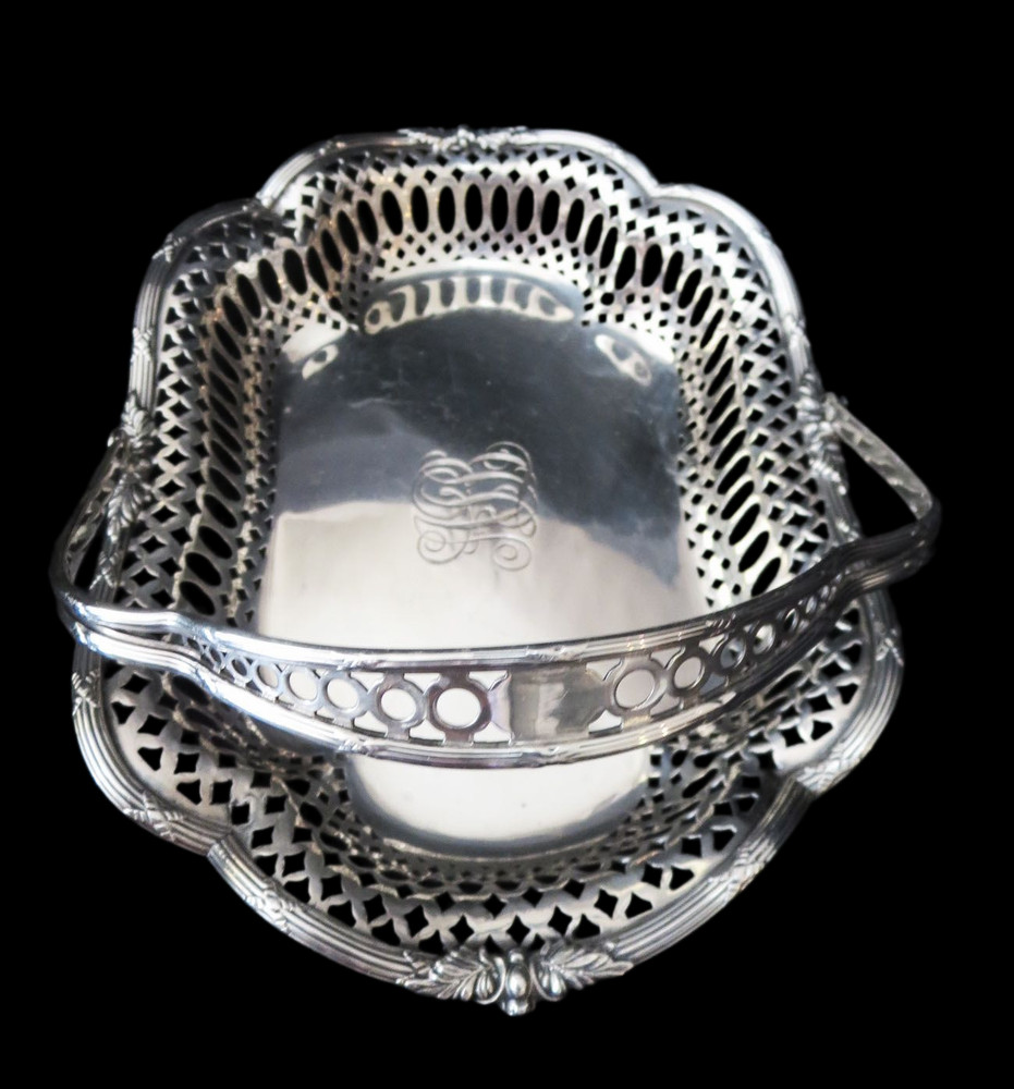 TIFFANY Sterling BASKET Swing HANDLE Antique
