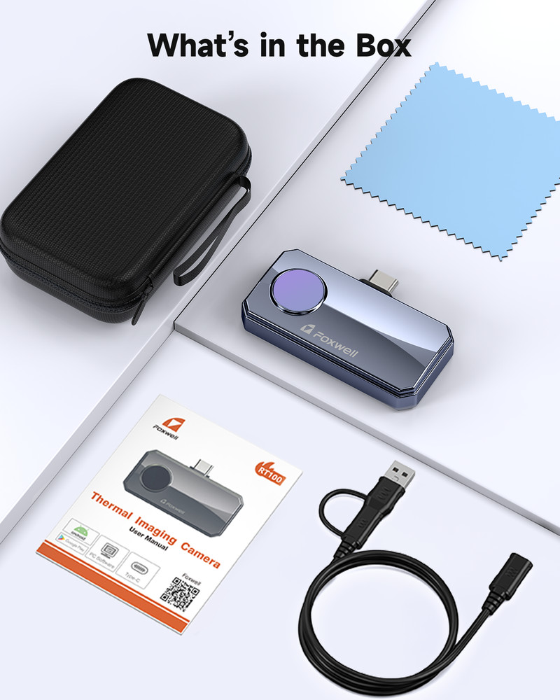 FOXWELL RT100 Thermal Camera for Android USB Type C 256x192 IR High Resolution