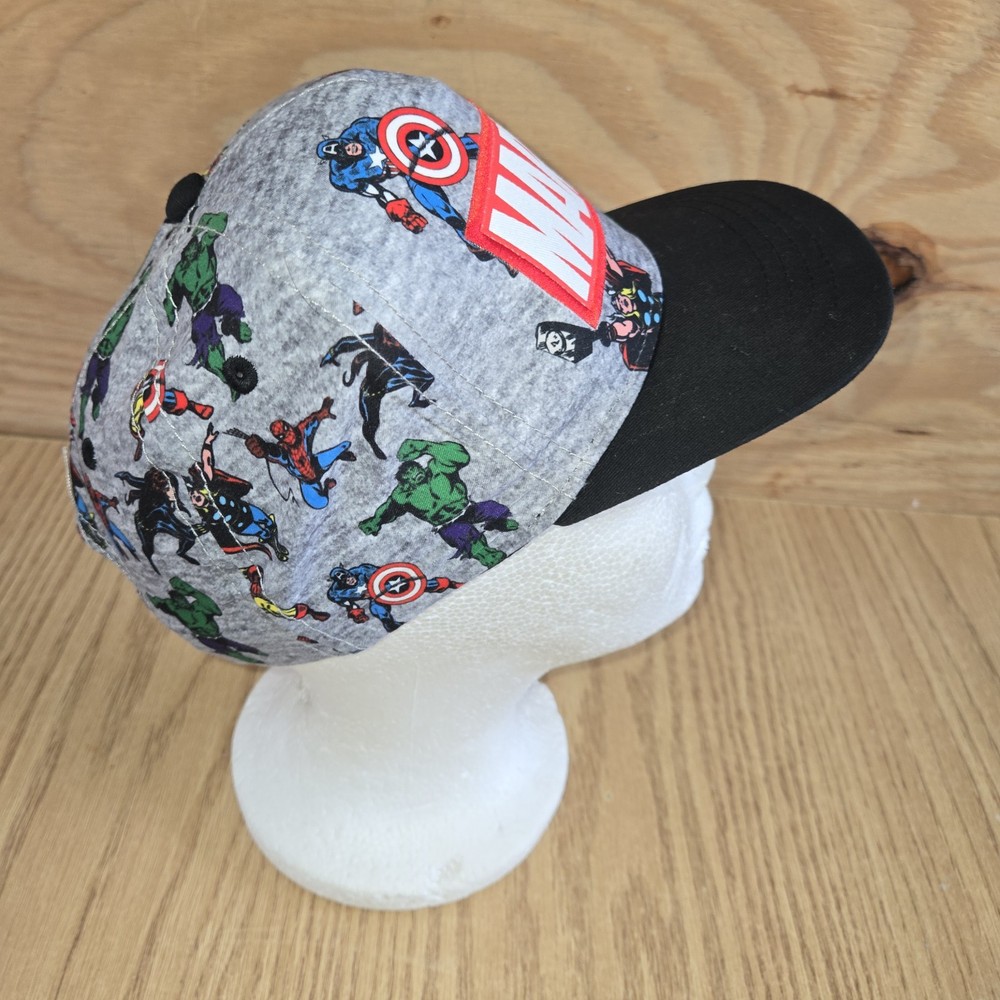 Marvel Avengers Hat Youth Grey Boys Baseball Adj Snapback Euc