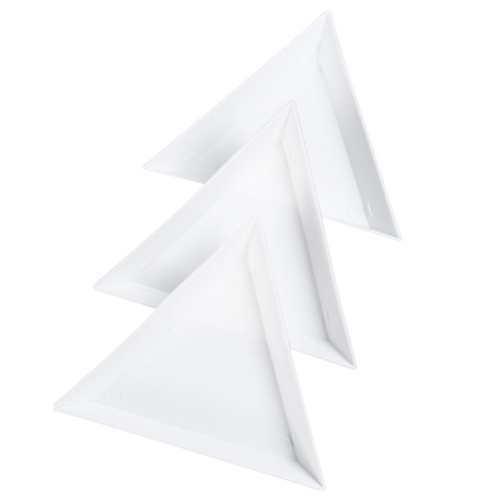 20 Pcs Triangular Plastic Jewelry Plates For Sorting Beads Rhinestones Tools