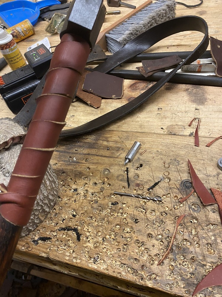 No Tools Needed Leather Tomahawk/ Axe/ Harchet Overstrike Protection Wrap