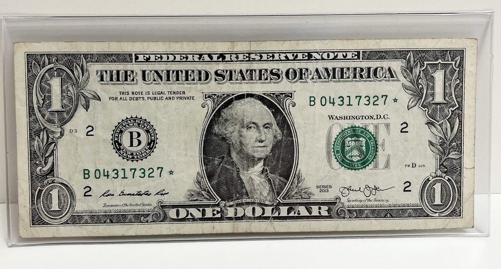 $1 2013 B Duplicate FW Star Note B04317327