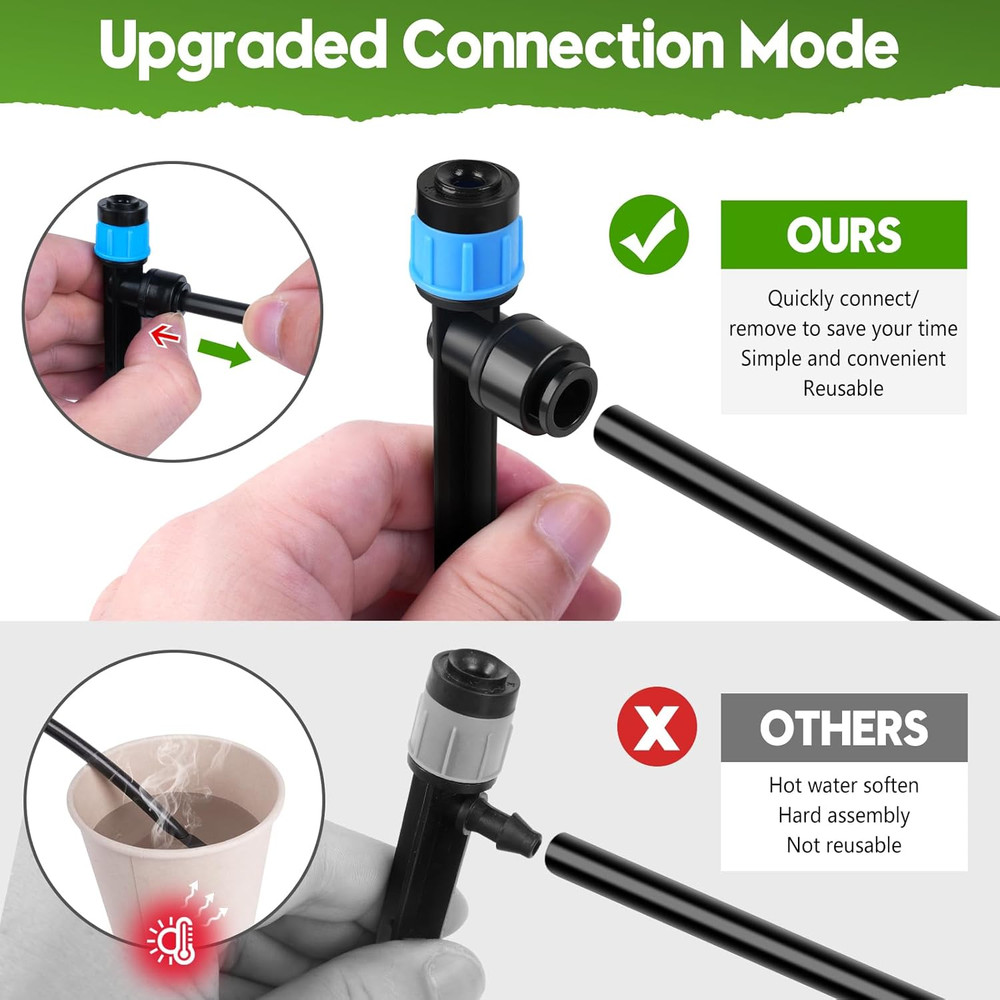 240FT Drip Irrigation System Kit Quick-Connect, Automatic Garden Watering System