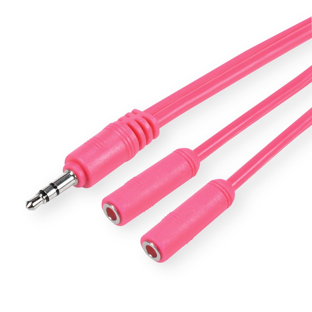 ONN 3.5mm Audio Splitter pink