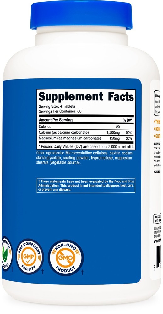 Nutricost Calcium & Magnesium Carbonate 240 Tablets