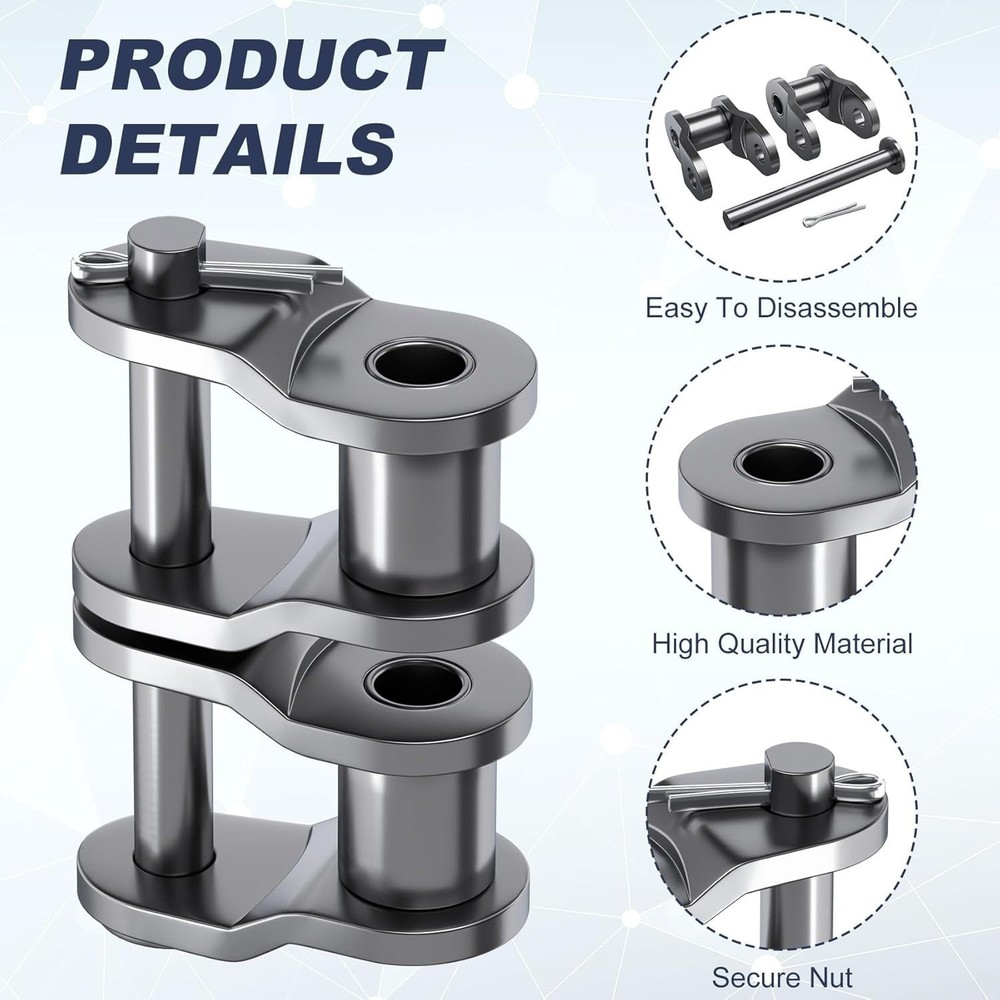 2pcs Double Strand Roller Chain Master Link, Heavy Duty Adjustable Carbon Ste...