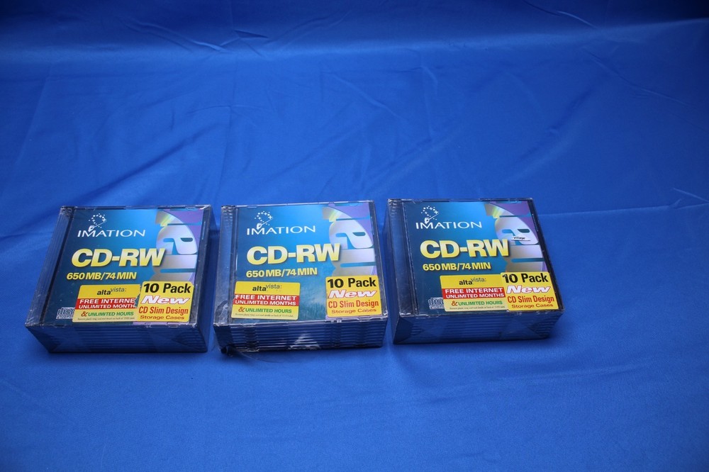 30--- CD RW 650MB 74 MIN 10 pack Imation new sealed