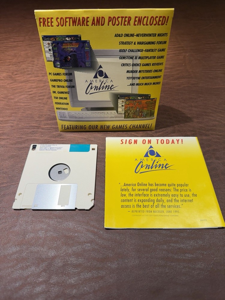 Vintage AOL for Windows 2.5 Floppy Program Disk For Windows 1996