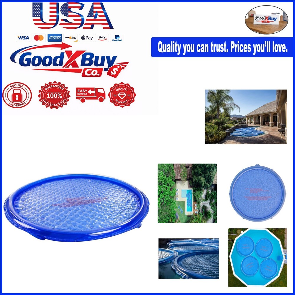 60-Inch Blue Solar Pool Cover for Above Ground Pools and Hot Tubs - UV Resist...