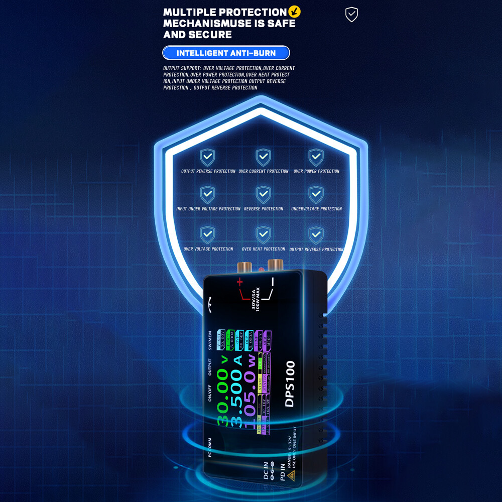 2.4in Screen Adjustable DC Current Power Supply 100W Regulated Power Supply