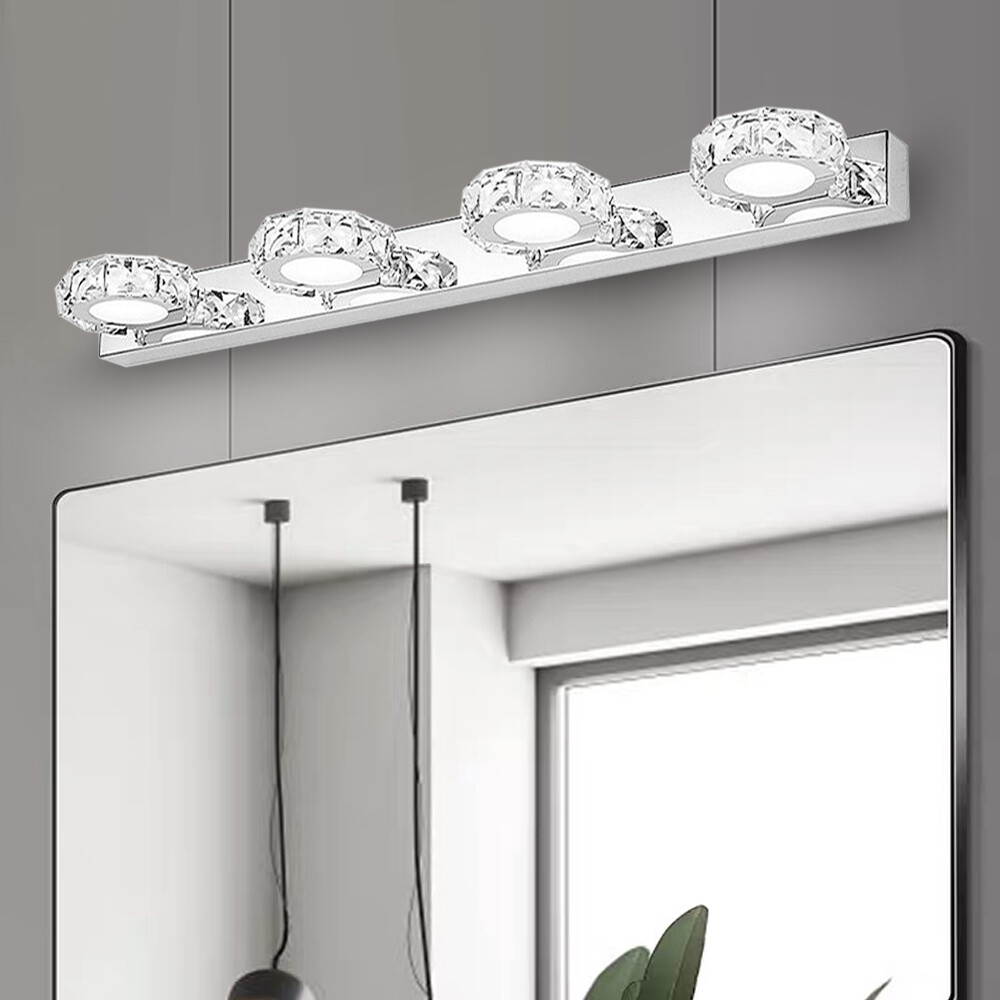 Modern LED Crystal Mirror Light Front Wall Lamp Bathroom Vanity Light Fixture