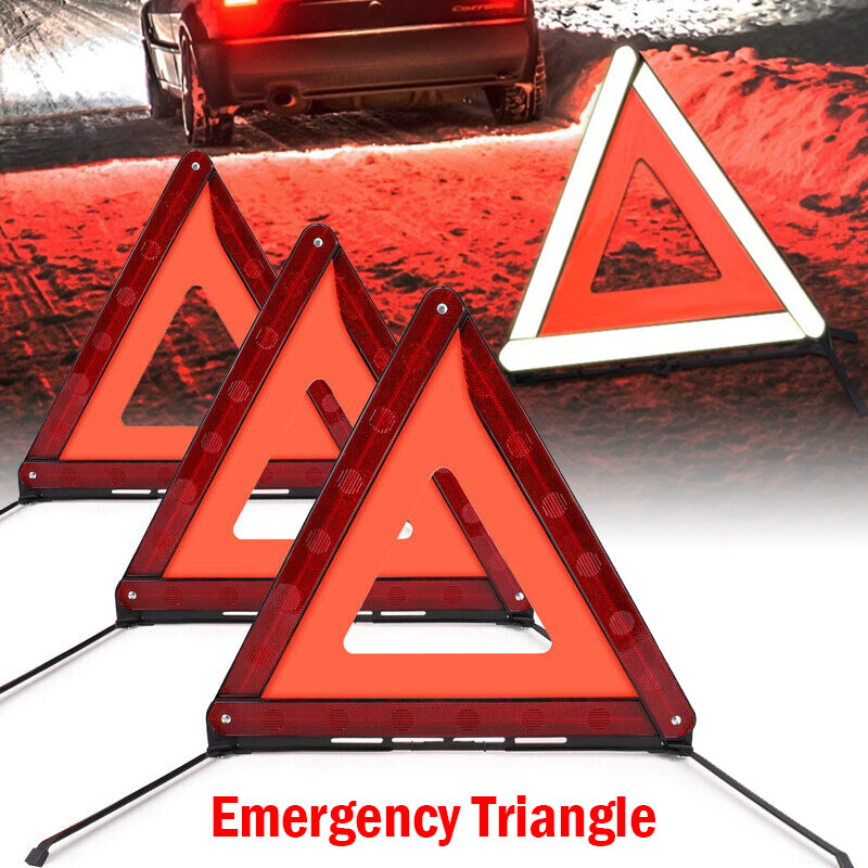 3 Packs Car Vehicles Emergency Warning Reflective Triangle Safety Roadside Kit