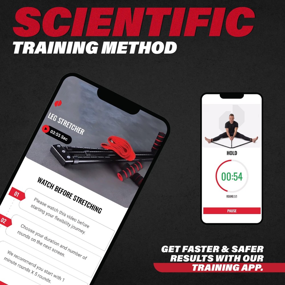 Leg Split Machine & Trainer App - Adjustable 3 Bar Stretcher for Flexibility