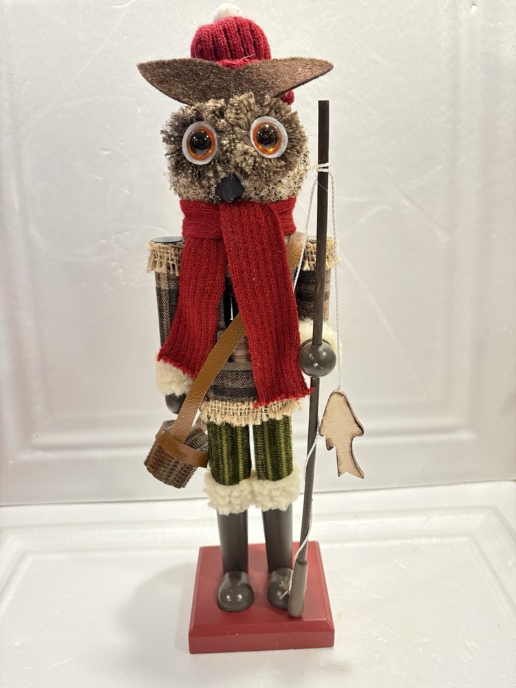 Kurt Adler Woodsman Owl Nutcracker 15 Inches Tall