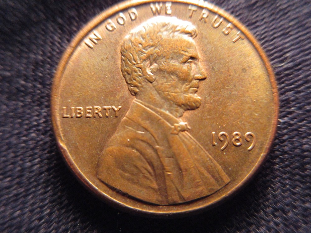 1989 P Lincoln Penny with Reverse Die Crack Error