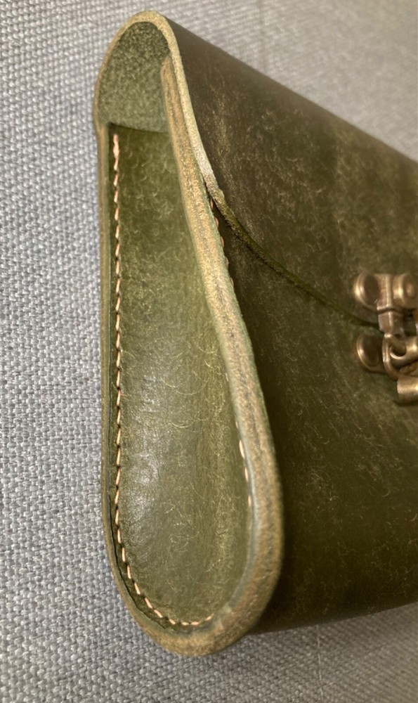 Medium Olive Leather Pouch (BRAND NEW)