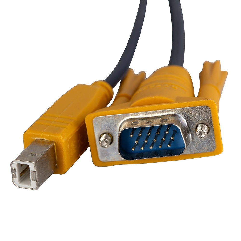 KVM Cable 10ft USB VGA Combo Wire for LCD Video Printer Host Computer Hub Share