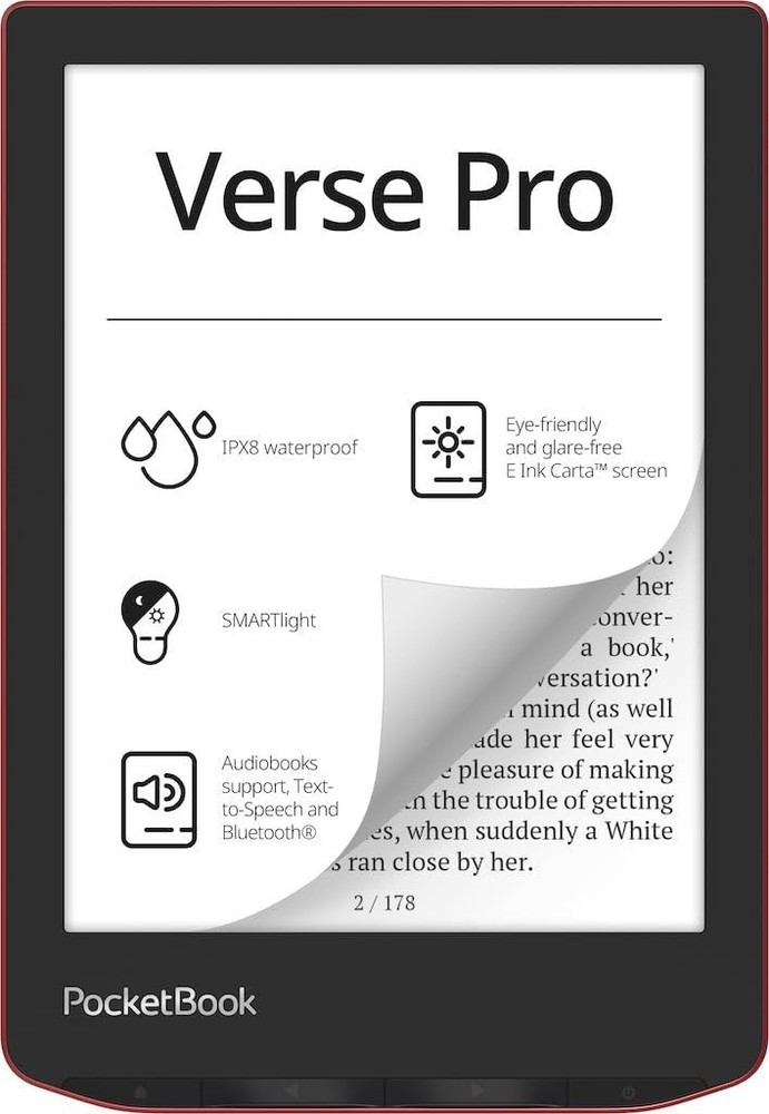 PocketBook Verse Pro E-Reader Waterproof, 6'' E-Ink Carta™ HD Touchscreen, Azure