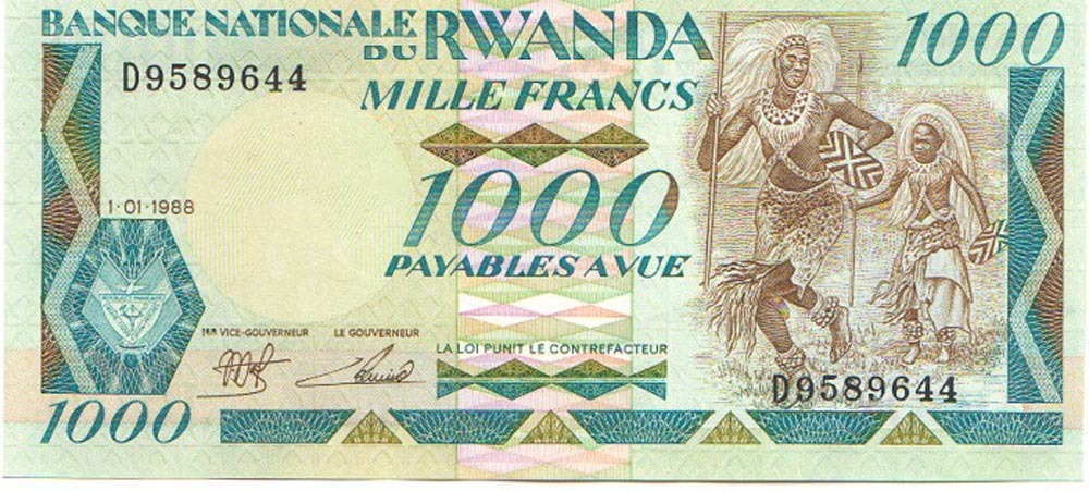 Rwanda 1000 Franc 1988 P21 Mint Unc
