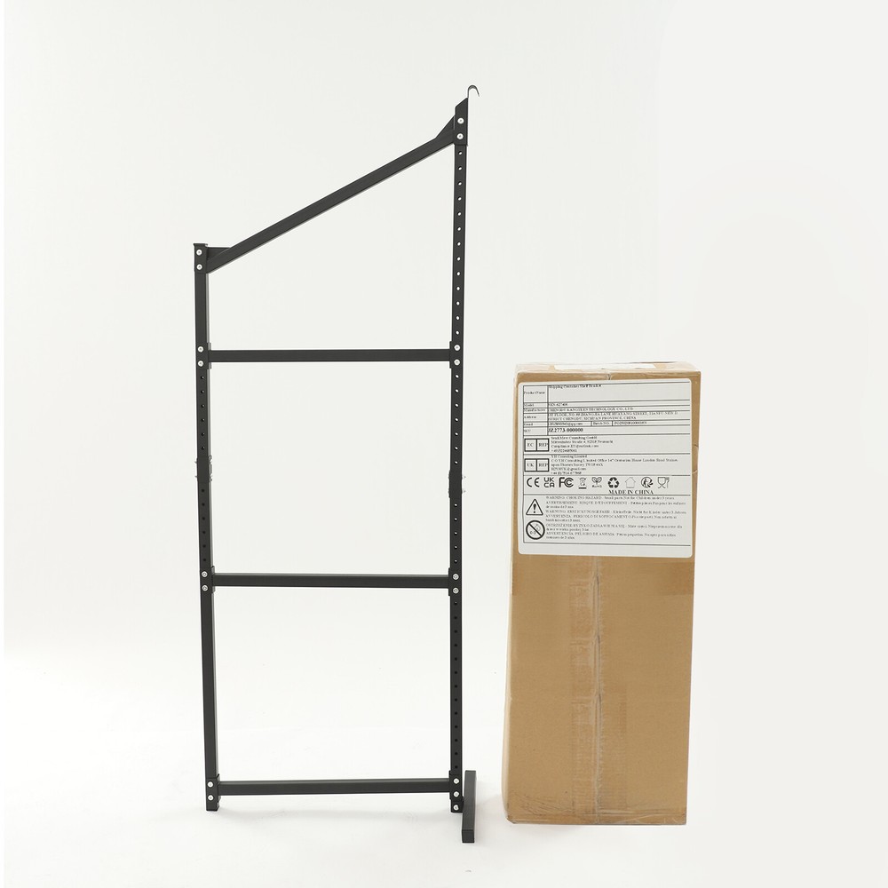 2Pack 3-Tier Shelf Bracket Set Black Steel Wall-Mount 110 lbs Spraying