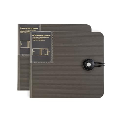 CD Case, 1Capacity CD/DVD Case Holders Wallet Hard Plastic DVD Disc 2 Black