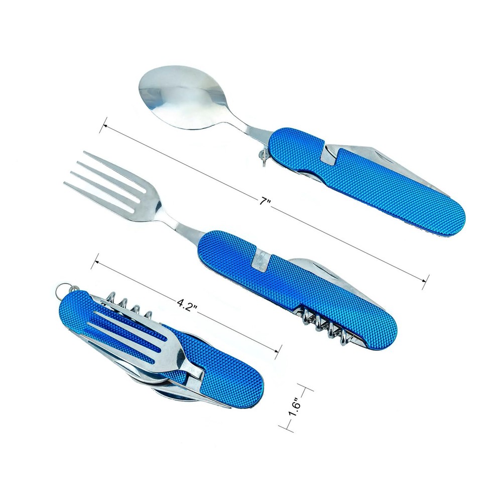6-in-1 Multi-Function Camping Utensil Flatware Set Detachable Spoon Fork Knif...