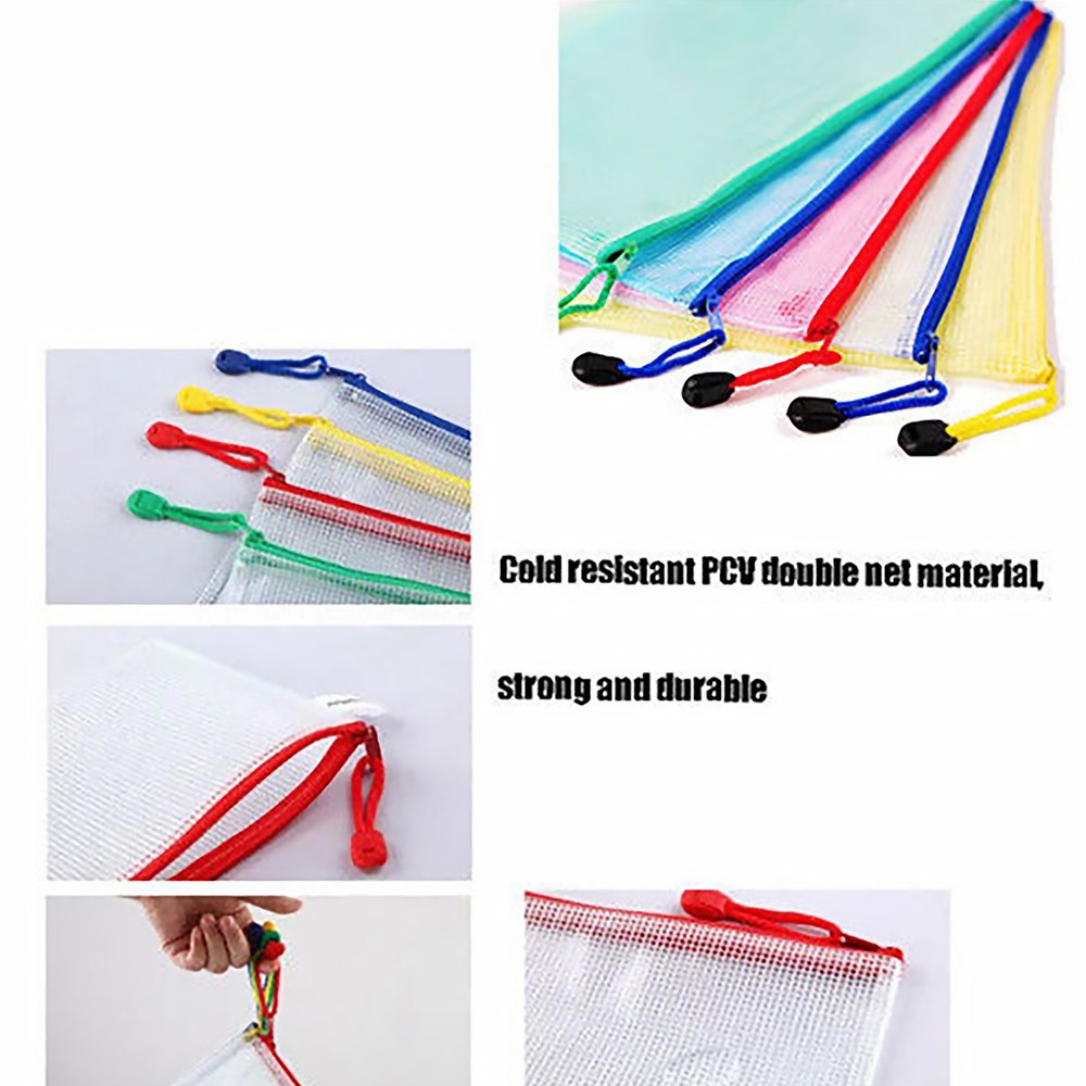 A4 Plastic Zipper Bags File Storage Document Folder Protective Wallet Sleeve