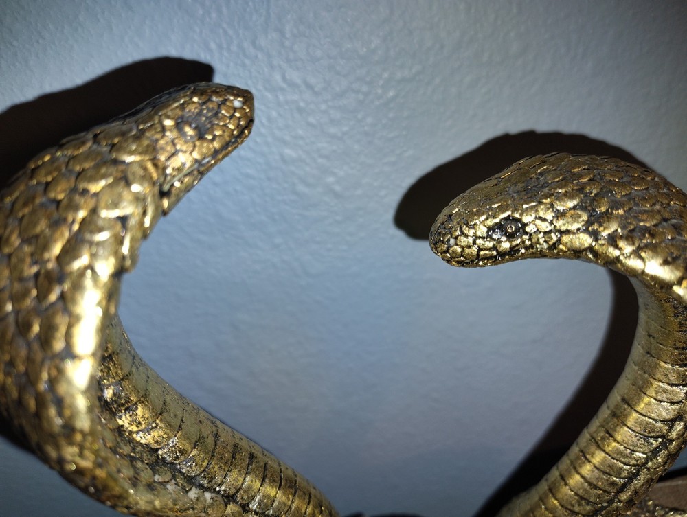 Golden Cobra Snake statue