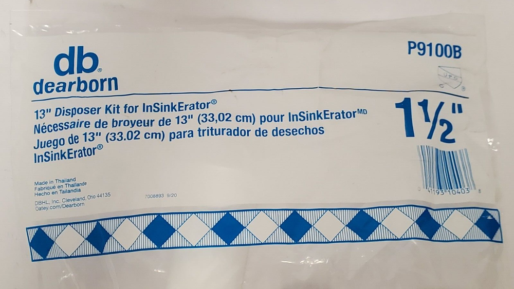 DEARBORN 13" DISPOSER KIT FOR INSINKERATOR 1-1/2" P9100B