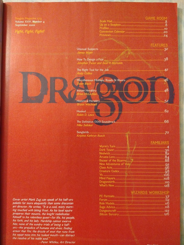 Dungeons and Dragons Dragon Magazine #275 Fine Condition