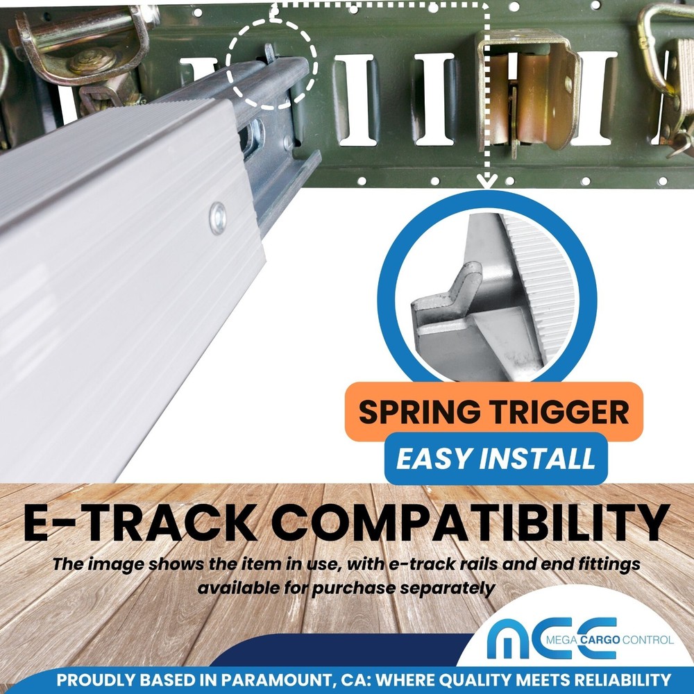 2 Pack 91" - 102" Aluminum E-Track Decking Beam Semi-Trailer Load Lock Cargo Bar