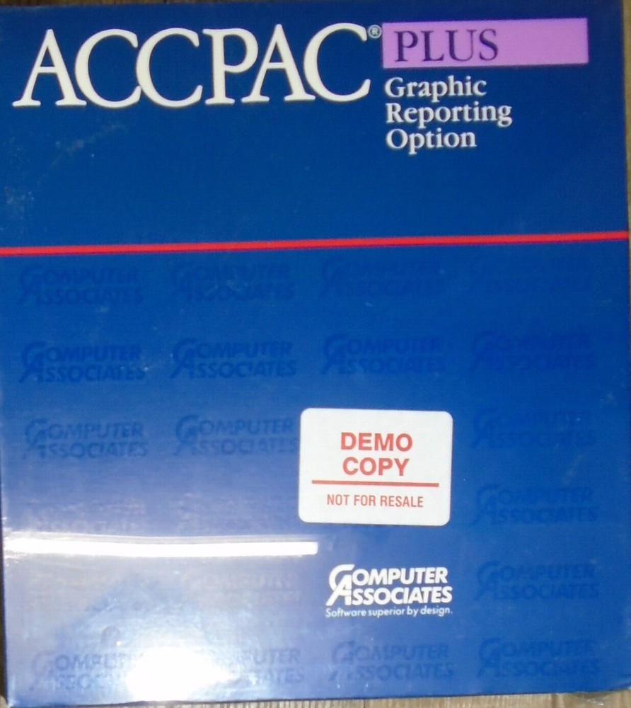 ACCPAC Plus by Computer Associates - GL, AR, AP, Payroll, Graphics... 1988 NEW
