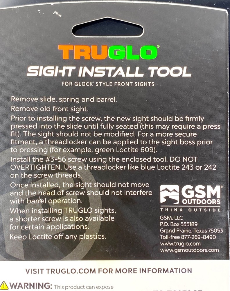 Truglo Glock Front Sight Installation Tool - TG970GF