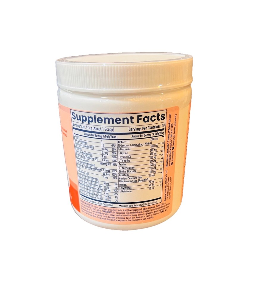 Zero Sugar Electrolyte Powder for Hydration with BCAAs Peach Mango