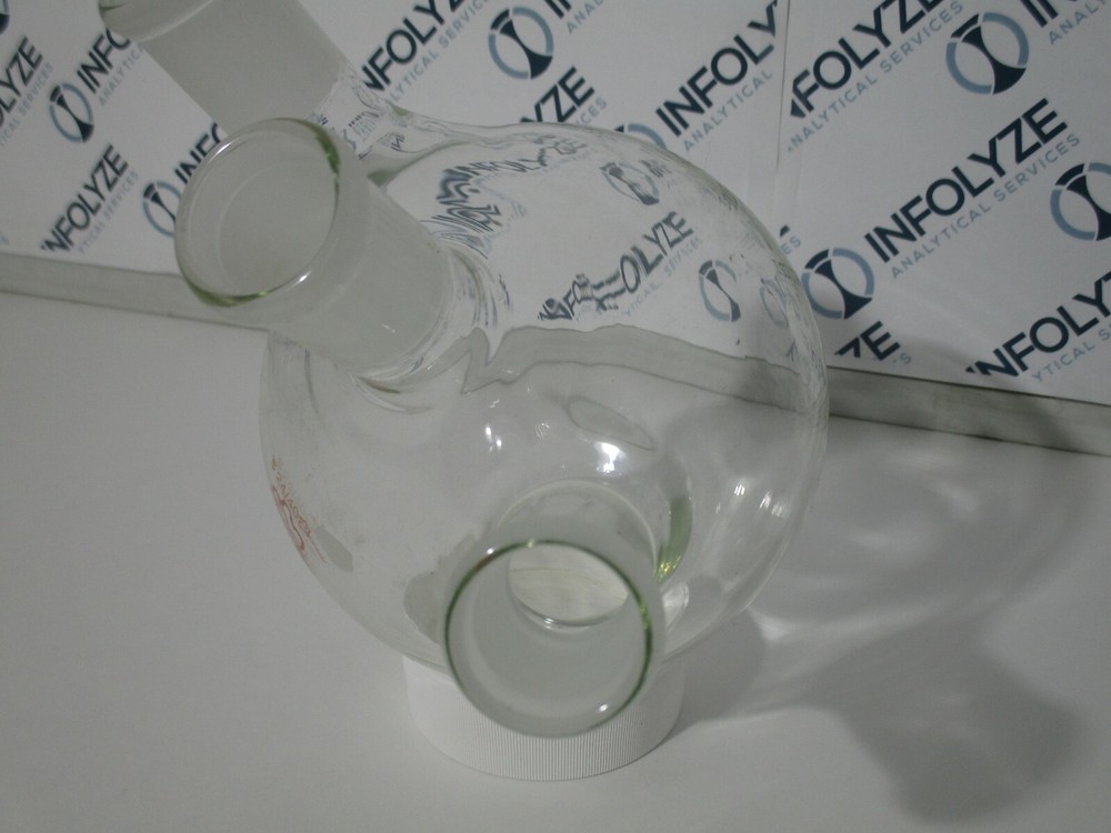 Kontes 3 neck round bottom 1000mL angled side 24/40, center 24/40
