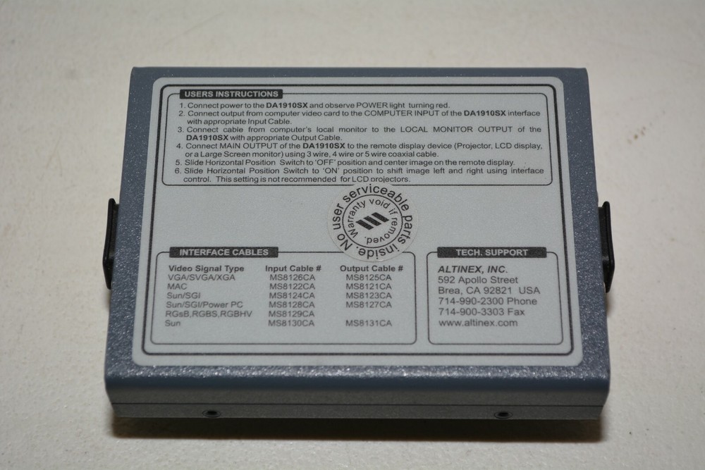 Altinex Compact Computer Video Interface DA1910SX