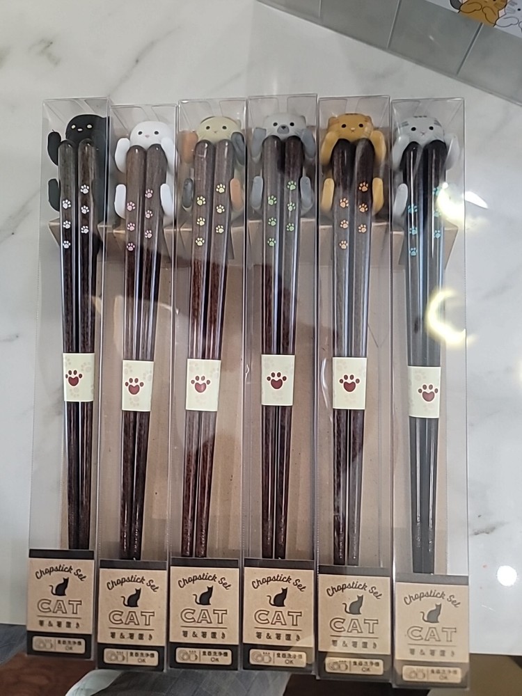CAT JP CHOPSTICKS SET - 6 PCSUITE Set
