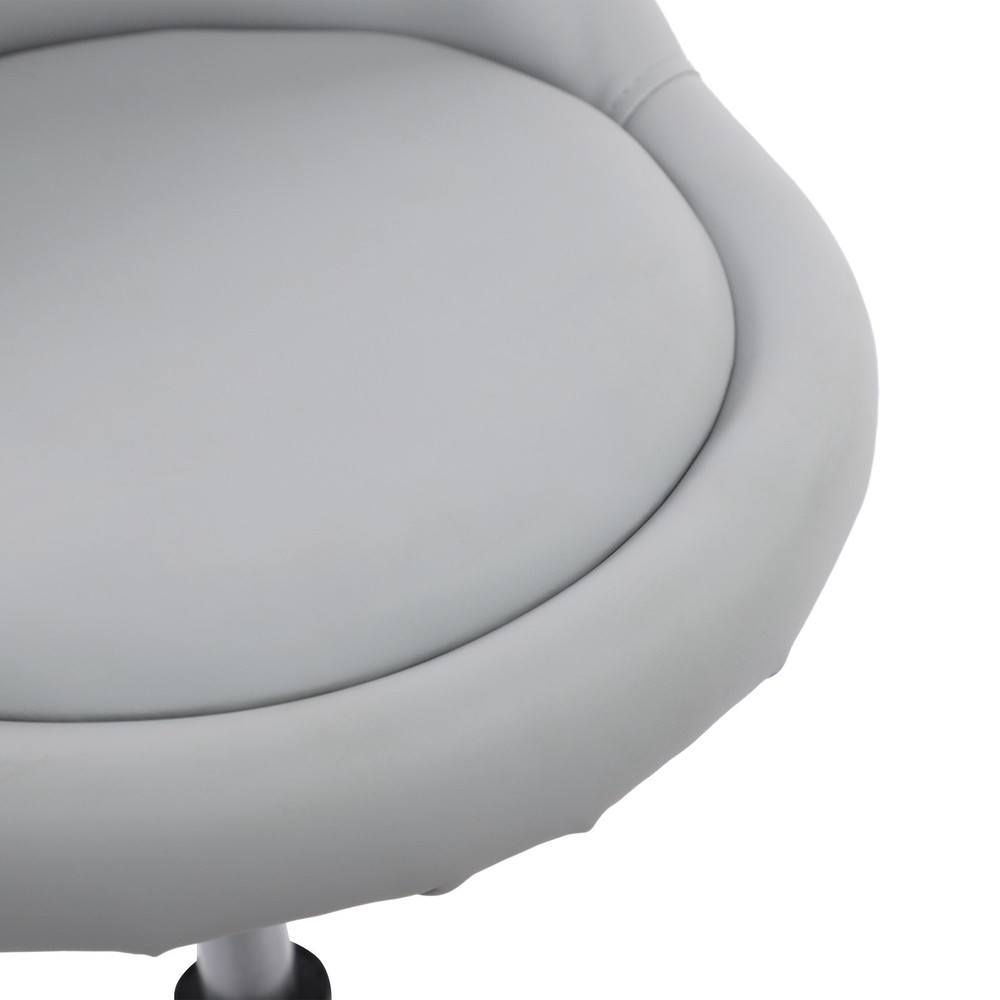 Adjustable Beauty Salon Chair Rolling Stool Rolling Stool with Low Backrest gray