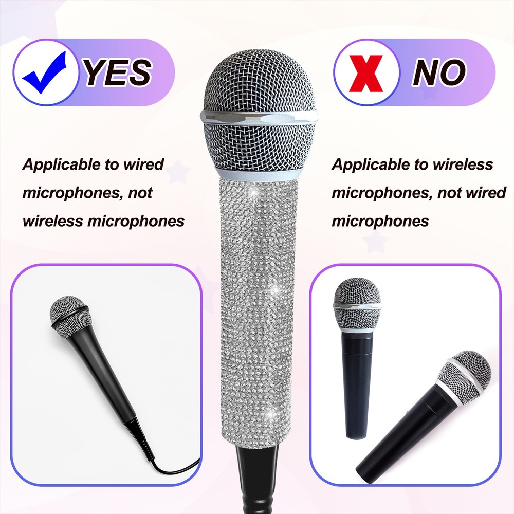 Silver Mic Handle Cover, Mic Not Included(With Grey Bag)