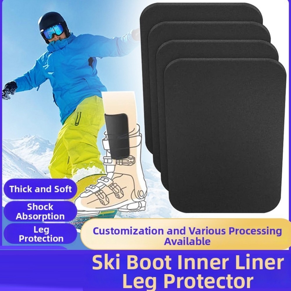 Snowboard Shin Guards 4pcs Ski Boot Inserts for Impact Protection and Warmth