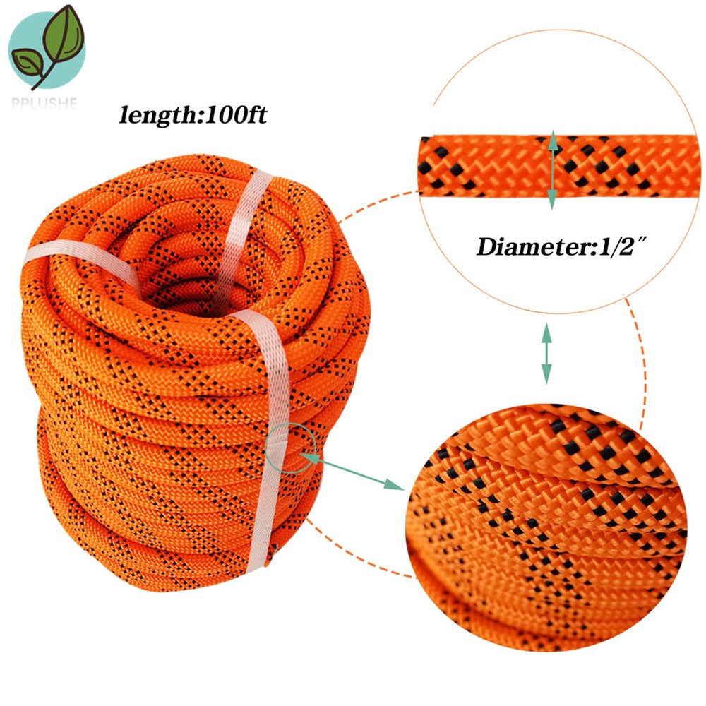 Double Braid Polyester Rope Arborist Bull Tree Rigging Work Utility 1/2''×100'